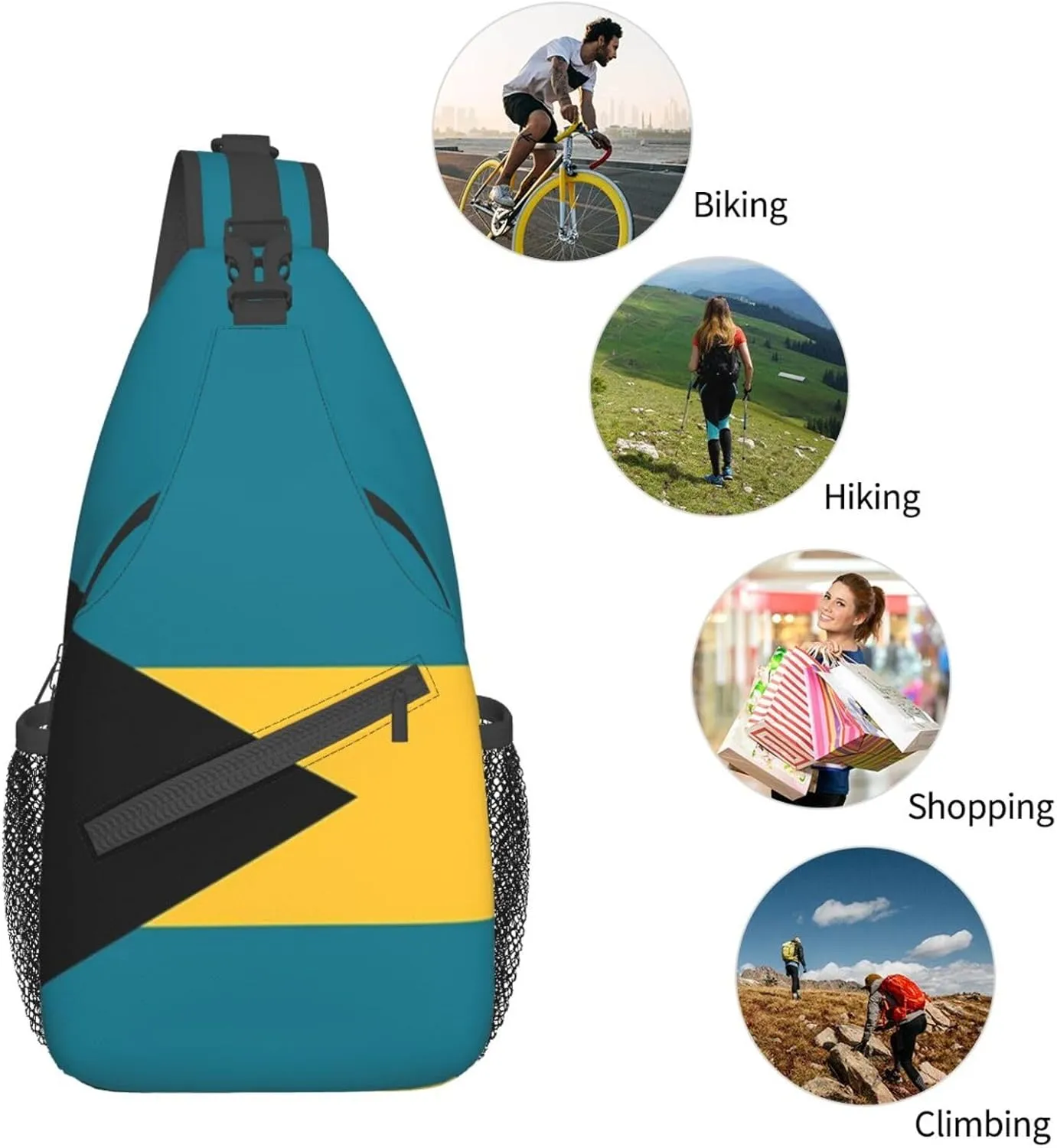 Cute Flag Sling Bag Crossbody Backpack Patriotic Flag Travel Hiking Daypack Shoulder Chest Bag for Women Men