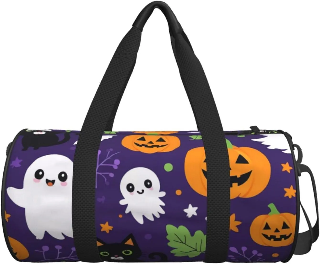 Cute Halloween Pattern Printed Travel Bag,Round Personal Item Storage bag,Foldie Duffel Bag for Traveling Vacation,Fitness,Sports