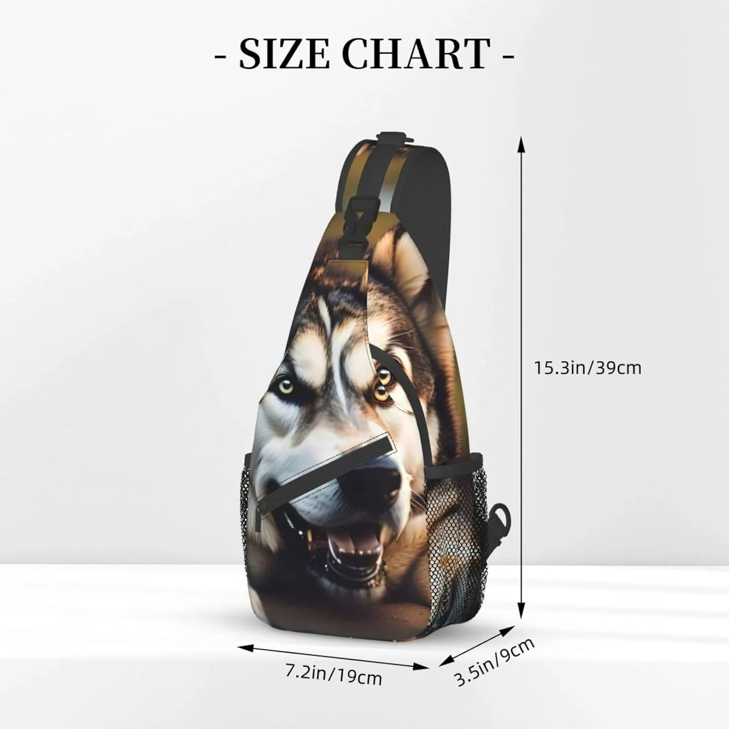 Cute Husky Unisex Casual Diagonal Chest Bag,Multipurpose Crossbody Shoulder Bag Travel Hiking Daypack
