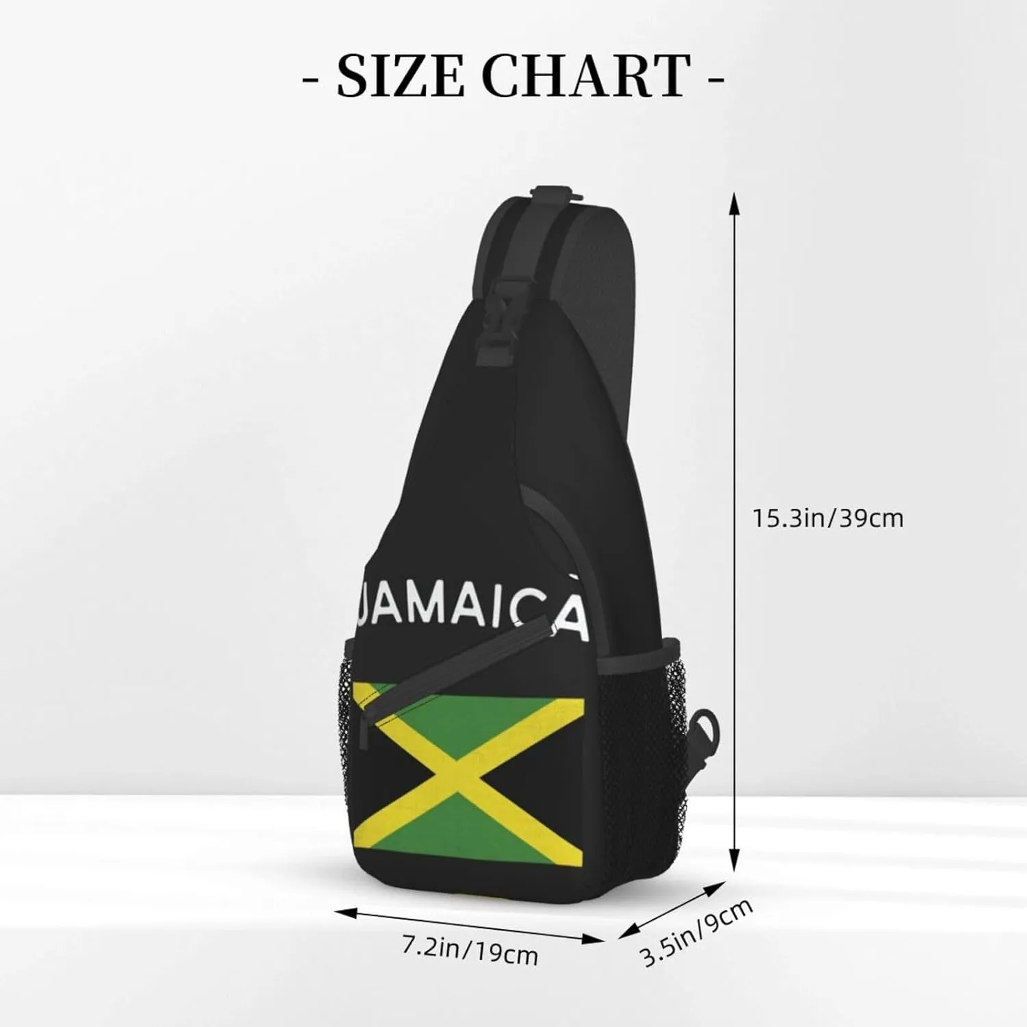 Cute Jamaica Flag Sling Backpack, Multipurpose Crossbody Shoulder Bag Jamaican Travel Hiking Daypack for Women Men