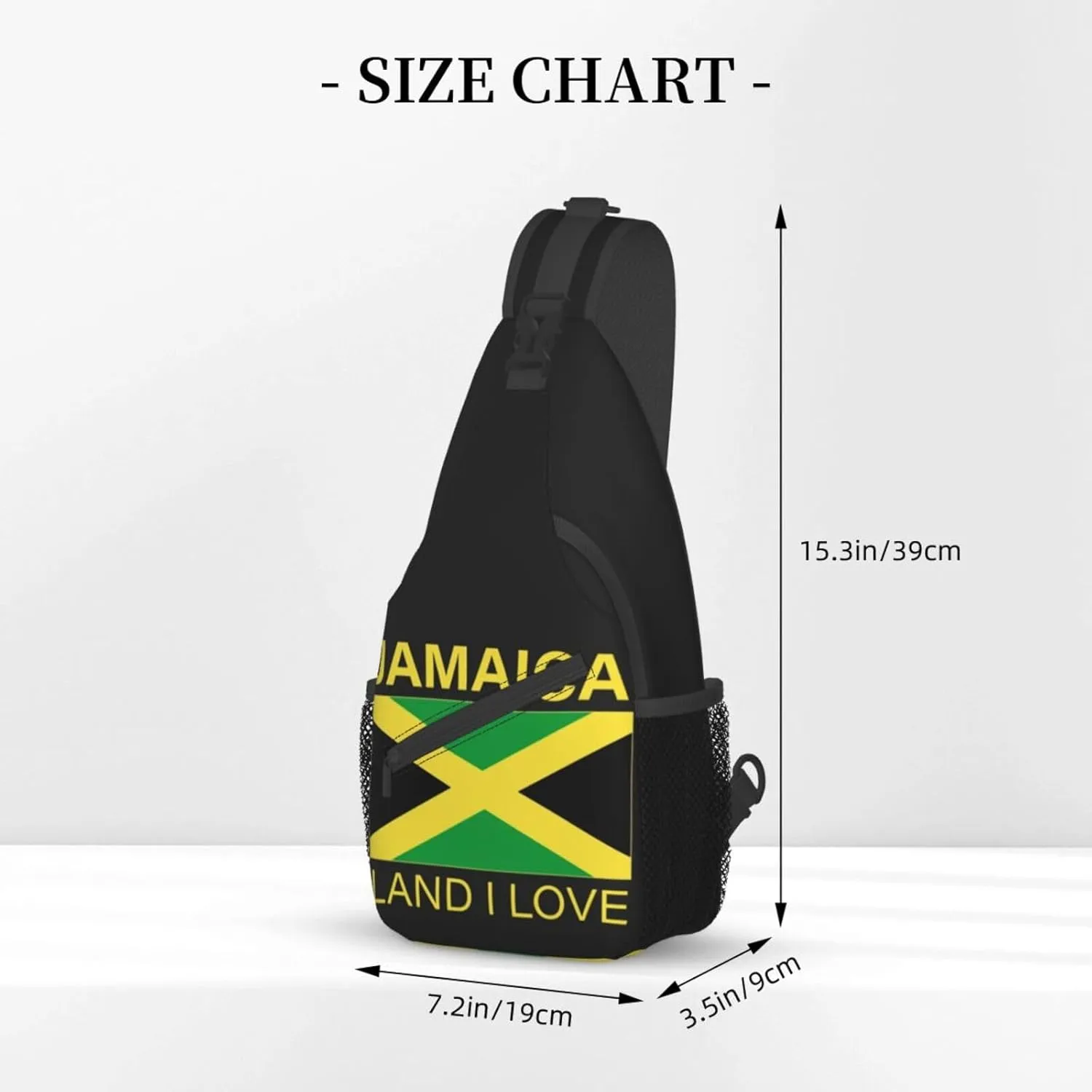 Cute Jamaica Flag Sling Backpack, Multipurpose Crossbody Shoulder Bag Jamaican Travel Hiking Daypack for Women Men