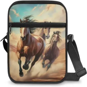 Cute Messenger Bag with Zipper and Front Pocket Sling Crossbody Shoulder Bags Adjustable Strap