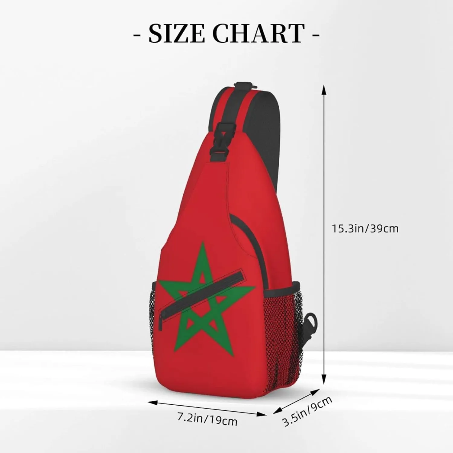 Cute Morocco Flag Sling Backpack, Multipurpose Crossbody Shoulder Bag Travel Hiking Moroccan Casual Daypack for Men Women