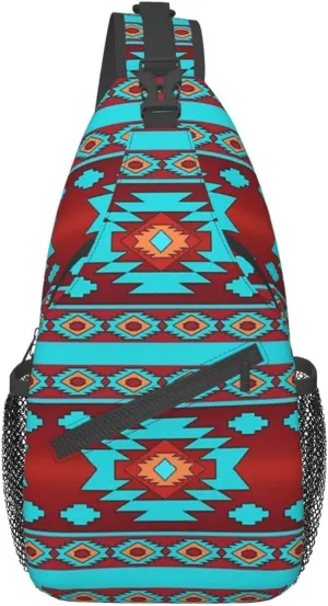 Cute Native American Sling Backpack Casual Indian Chest Bags Crossbody Travel Hiking Daypack For Women Men