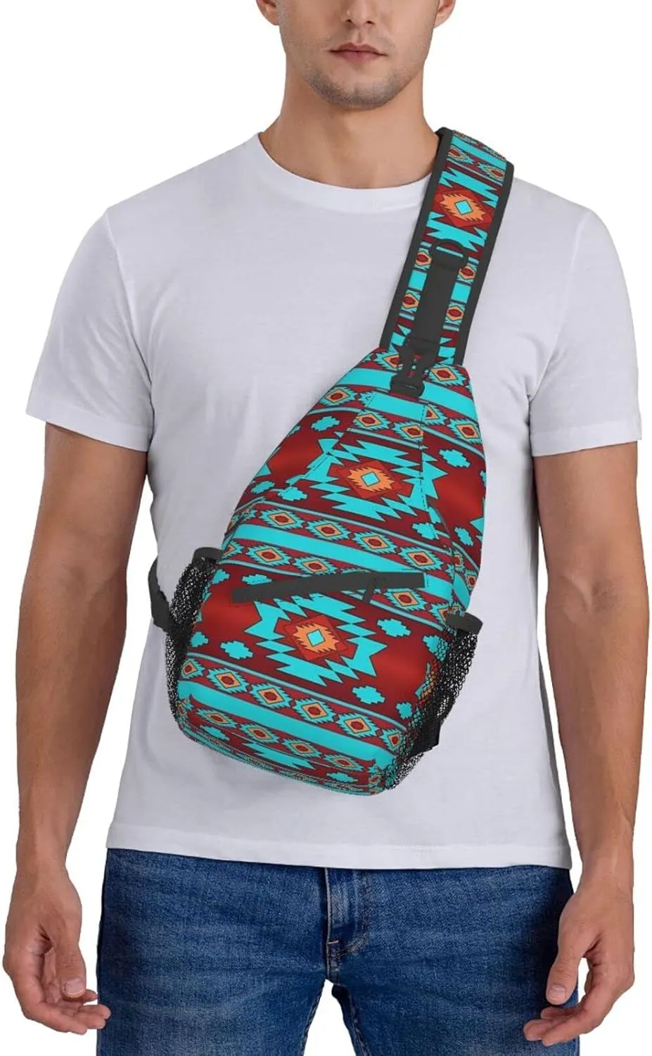 Cute Native American Sling Backpack Casual Indian Chest Bags Crossbody Travel Hiking Daypack For Women Men