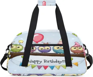 Cute Owls Gym Duffel Bag for Men Women Cartoon Owl Sports Tote Bag with Adjustable Shoulder Strap for Dance Gymnastics Traveling Outdoor Camping Overnight Stay