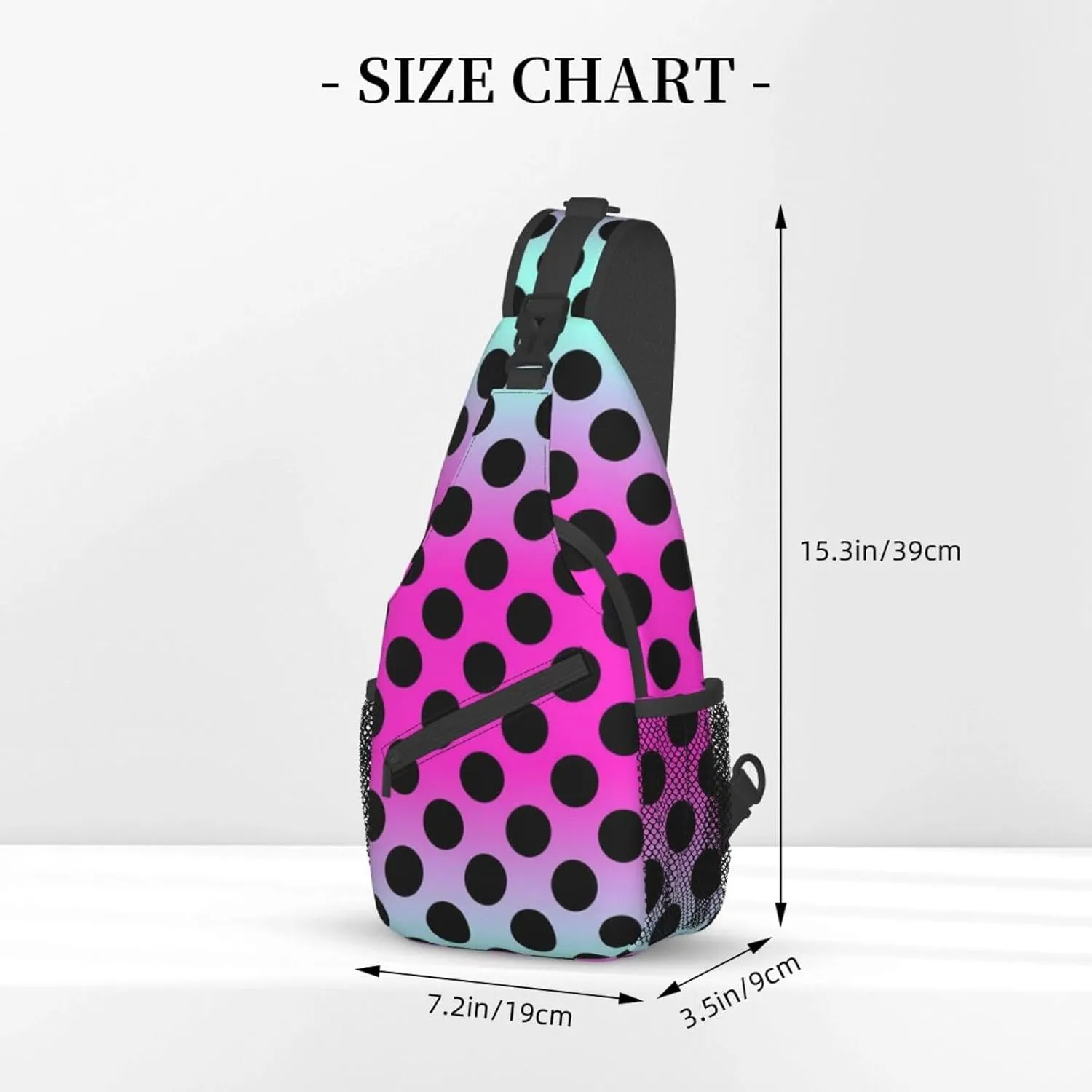 Cute Red White Polka Dots Crossbody Sling Backpack Sling Bag Travel Hiking Chest Bag Daypack for Women Men