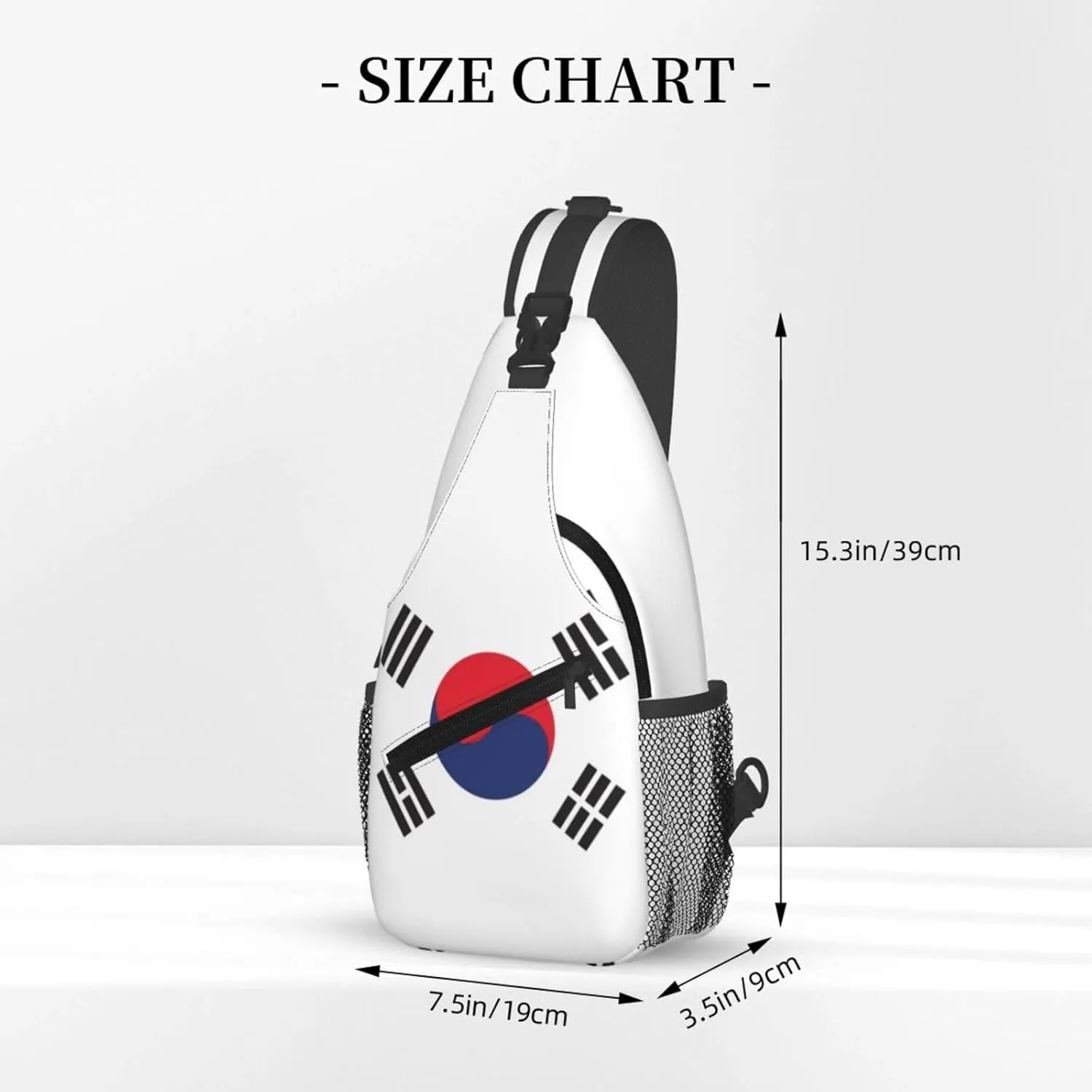 Cute South Korea Flag Sling Backpack Multipurpose Crossbody Sling Bag Travel Hiking Crossbody Shoulder Bag Backpack