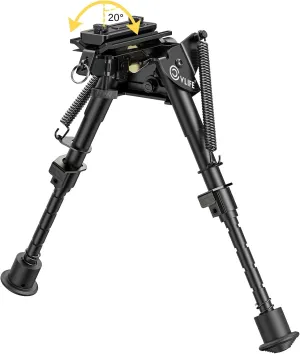 CVLIFE 6-9 Inches Carbon Fiber Rifle Bipod, Pivot Tilting Bipods for Rifles with Adapter Compatible with Mlok Swivel Bipod for Hunting and Shooting