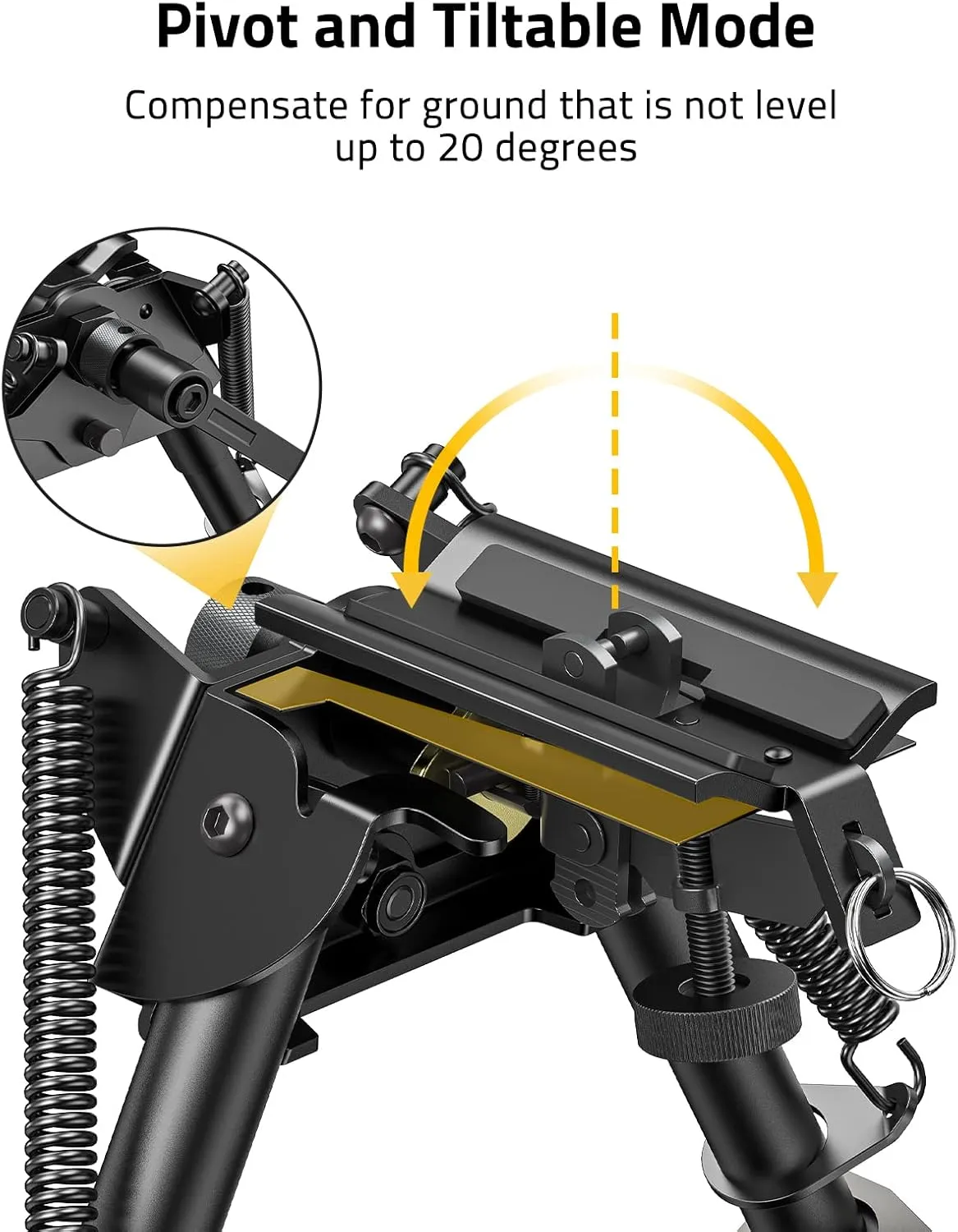 CVLIFE 6-9 Inches Carbon Fiber Rifle Bipod, Pivot Tilting Bipods for Rifles with Adapter Compatible with Mlok Swivel Bipod for Hunting and Shooting