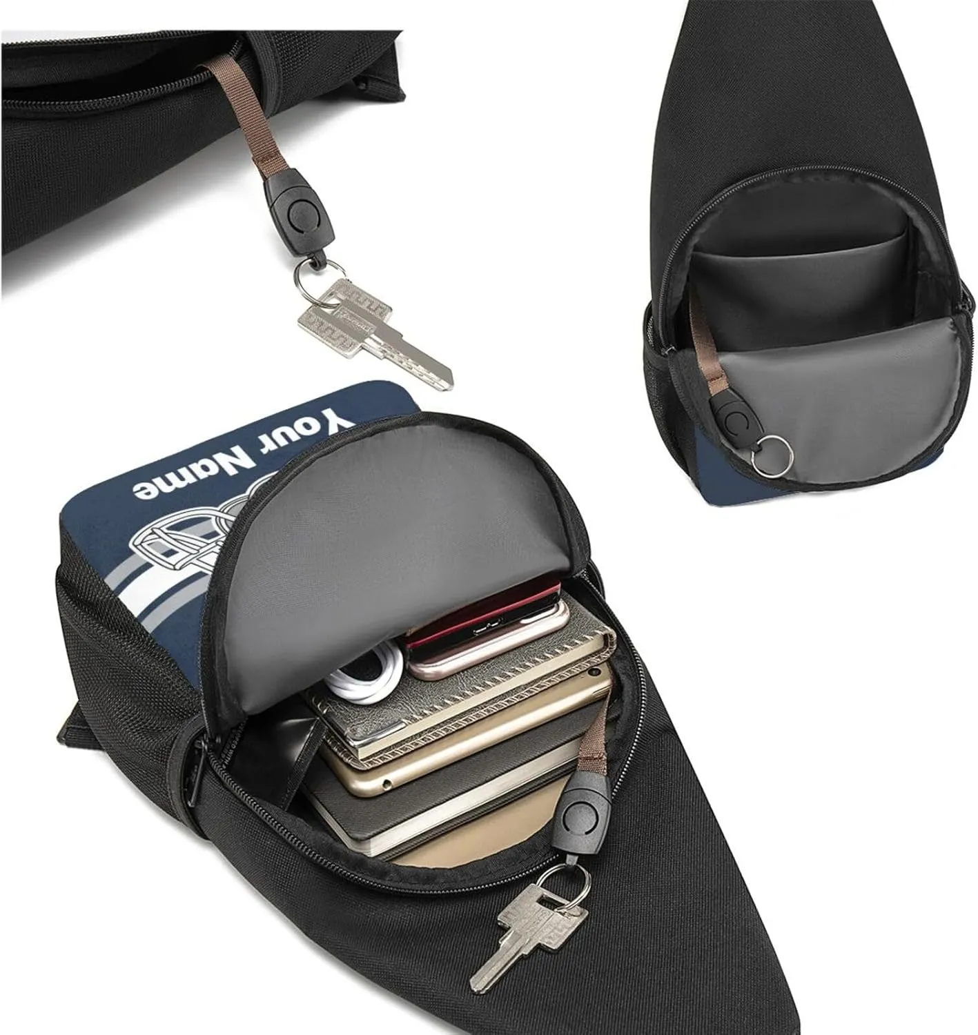 Dallas Sling Bag,Custom Crossbody Sling Backpack With Name And Number,Personalized Cross Chest Bags,Sling Shoulder Backpack Daypack For Men Women Travel Outdoor