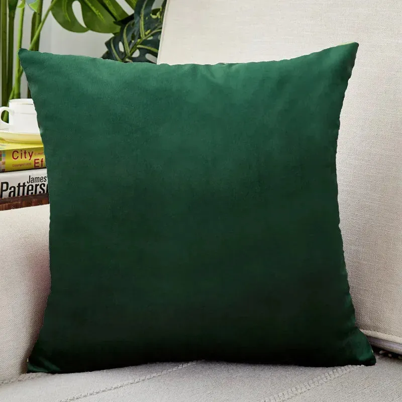 Dark Green Velvet Cushion Covers Pillowcases