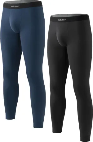 DAVID ARCHY Men’s Lightweight Thermal Underwear - Breathable Comfort for Cool Weather, Ideal for Active Use