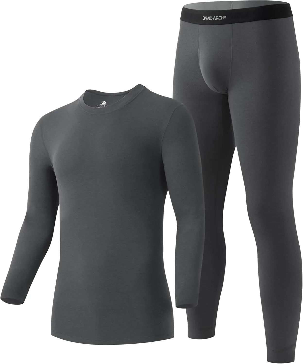 DAVID ARCHY Men’s Lightweight Thermal Underwear - Breathable Comfort for Cool Weather, Ideal for Active Use
