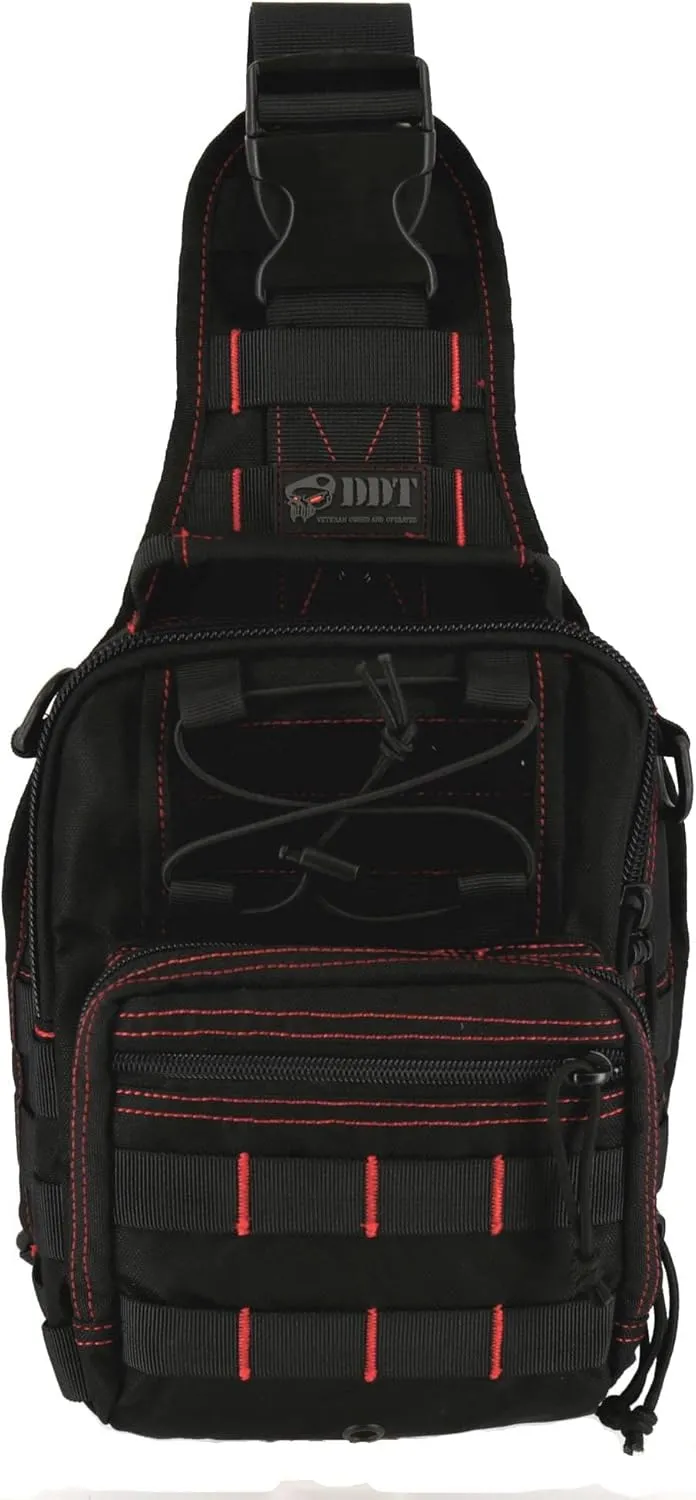 DDT Death Dealer Tactical Night Stalker Small Sling EDC Bag, Color Bloodline