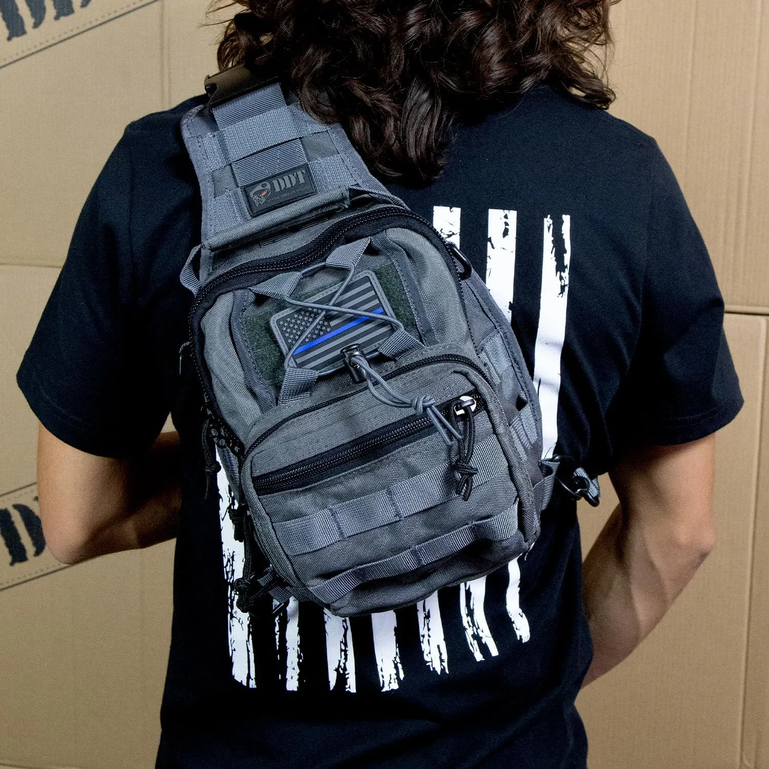 DDT Death Dealer Tactical Night Stalker Small Sling EDC Bag, Color Gunmetal
