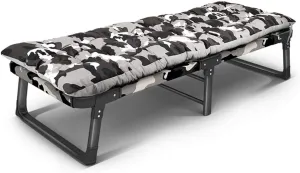 Deck Chair Folding Camp CotComfort Military Bed Camping COT with Free Mat Ideal for and HuntingIndoor Guest BedEasy Assemble