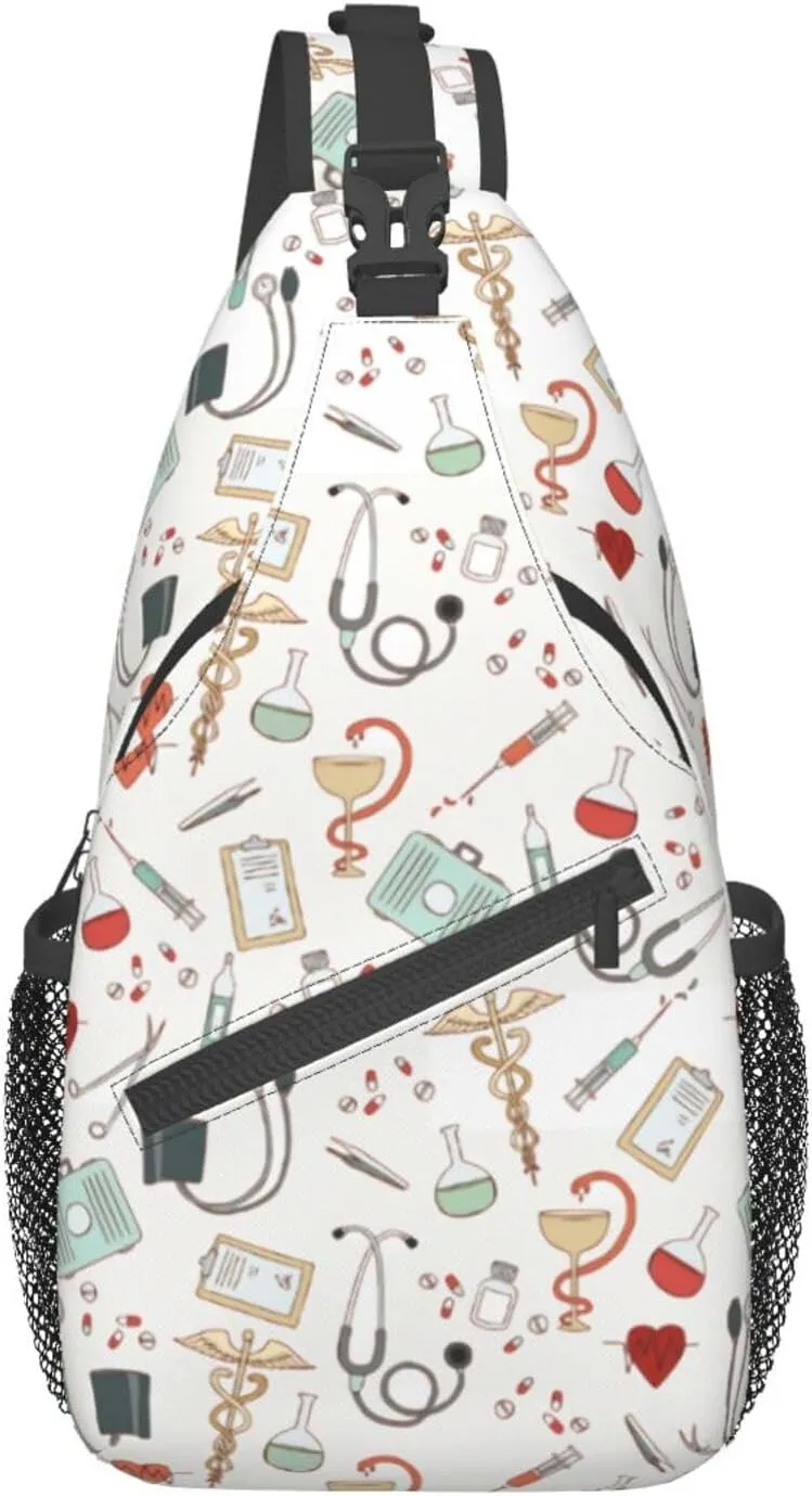Doctor Nurse Sling Bag Crossbody Sling Backpack For Women Men Travel Hiking Daypack Chest Shoulder Bag