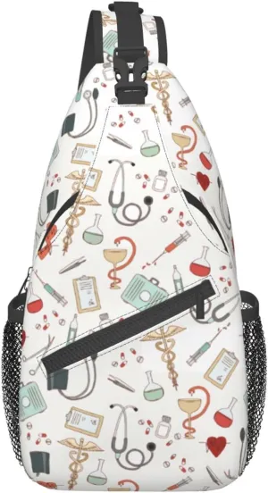 Doctor Nurse Sling Bag Crossbody Sling Backpack For Women Men Travel Hiking Daypack Chest Shoulder Bag