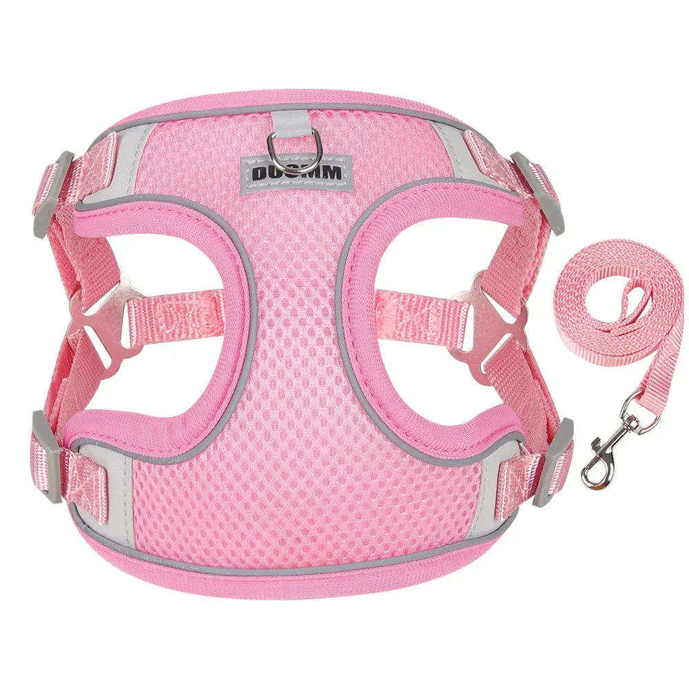 Dog Harness Leash Set for Small Medium Dog Cat Chest Strap Reflective Dog Clothes Vest Set Chihuahua Outdoor Walking Pet Supplie