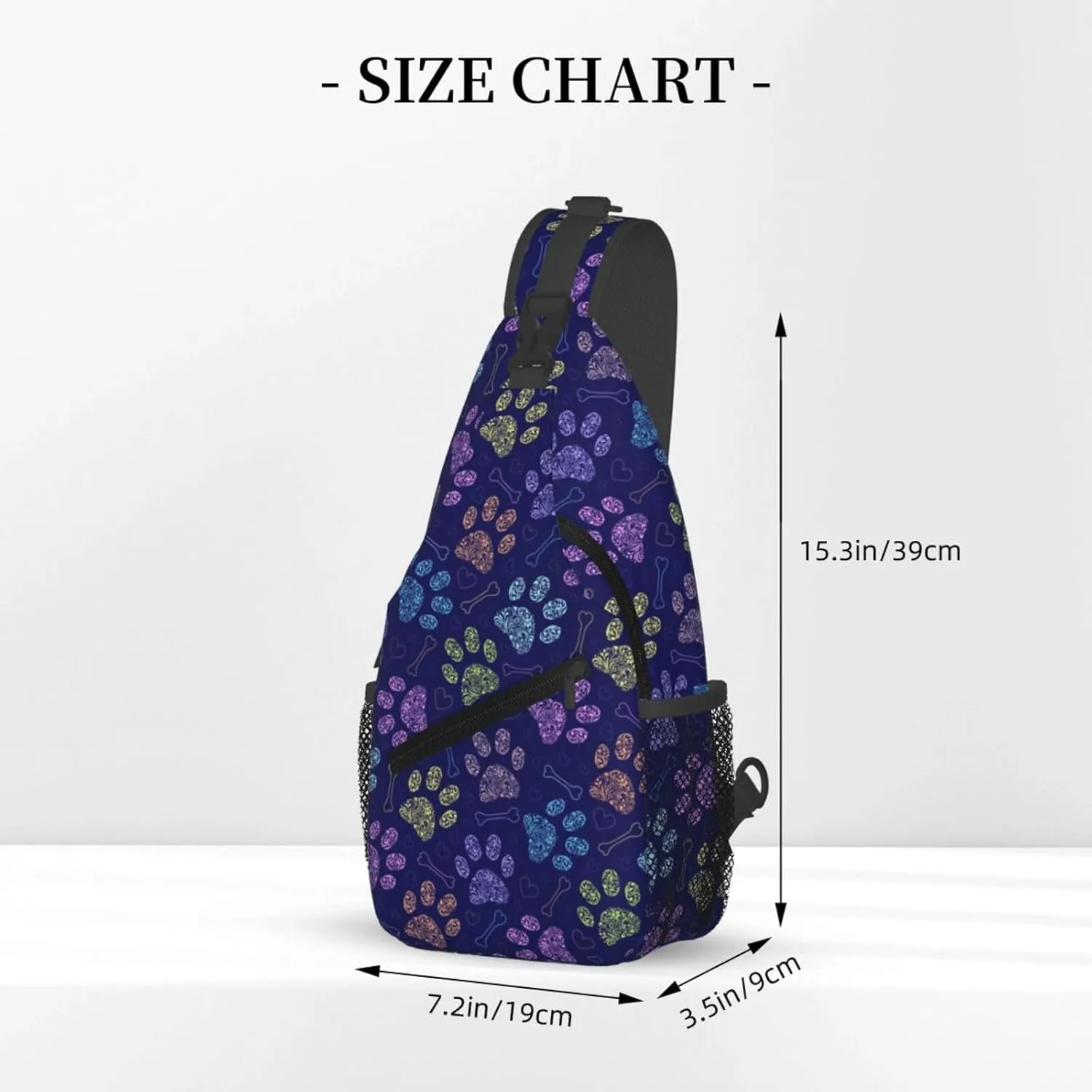 Dog Paw Sling Bag For Women Men Cute Footprint Backpack Crossbody Shoulder Bag Sling Backpack Chest Bag Travel Hiking Casual Sport Daypack