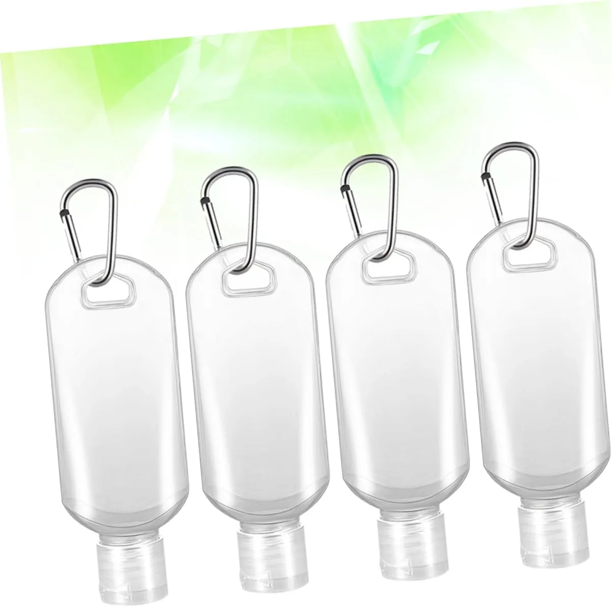DOITOOL 2sets 50ml Refillable Travel Bottle Set with Carabiner Clip Portable Hand Bottle for Toiletries Shampoo Body Wash 6pcs*2