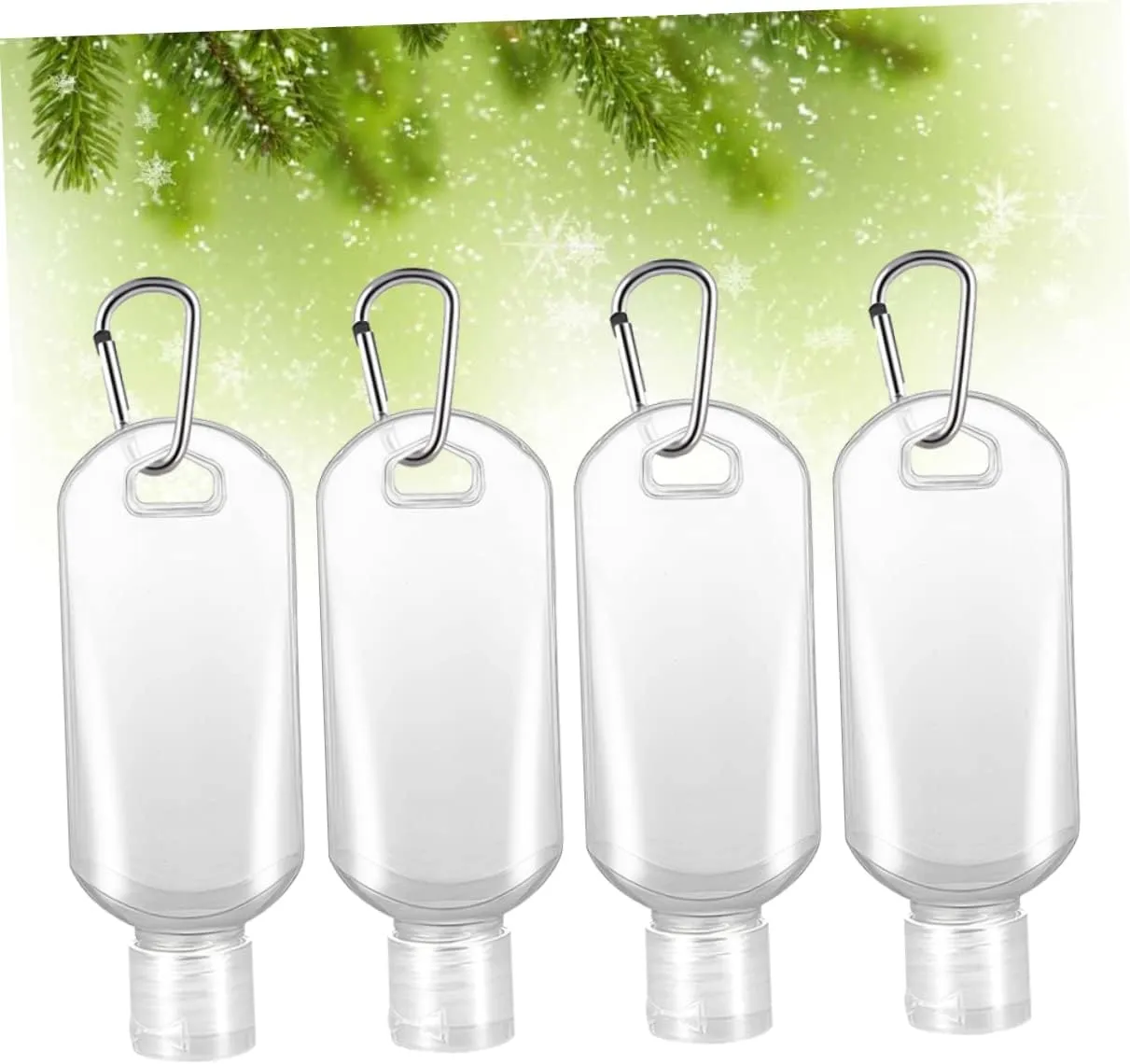 DOITOOL 2sets 50ml Refillable Travel Bottle Set with Carabiner Clip Portable Hand Bottle for Toiletries Shampoo Body Wash 6pcs*2