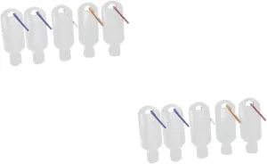 DOITOOL 2sets 50ml Refillable Travel Bottle Set with Carabiner Clip Portable Hand Bottle for Toiletries Shampoo Body Wash 6pcs*2