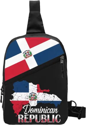 Dominican Republic Flag Packable Crossbody Bag Portable Sling Bags Foldable Travel Daypack Reusable Sports Shoulder Backpack Diagonally Chest Bag for Workout