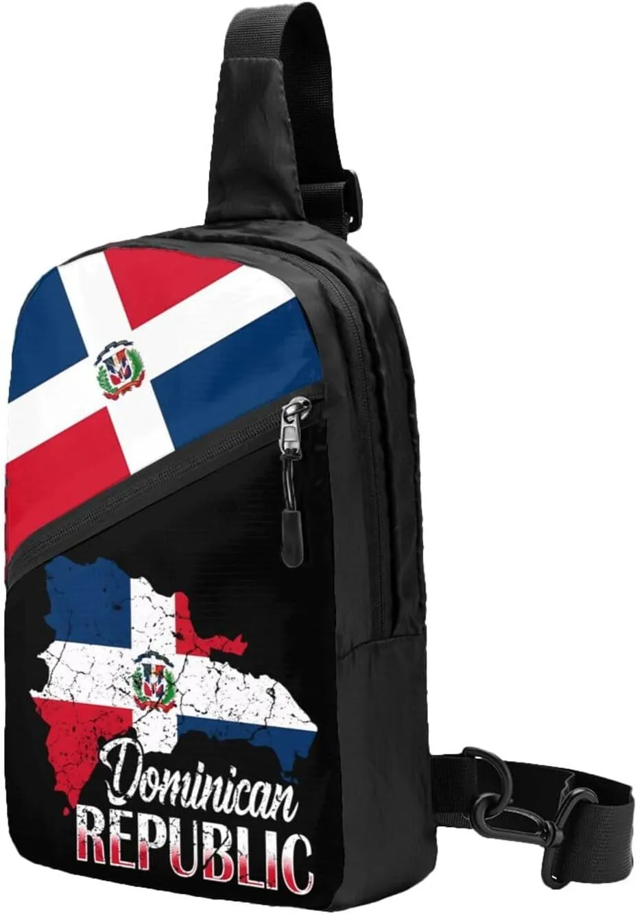 Dominican Republic Flag Packable Crossbody Bag Portable Sling Bags Foldable Travel Daypack Reusable Sports Shoulder Backpack Diagonally Chest Bag for Workout