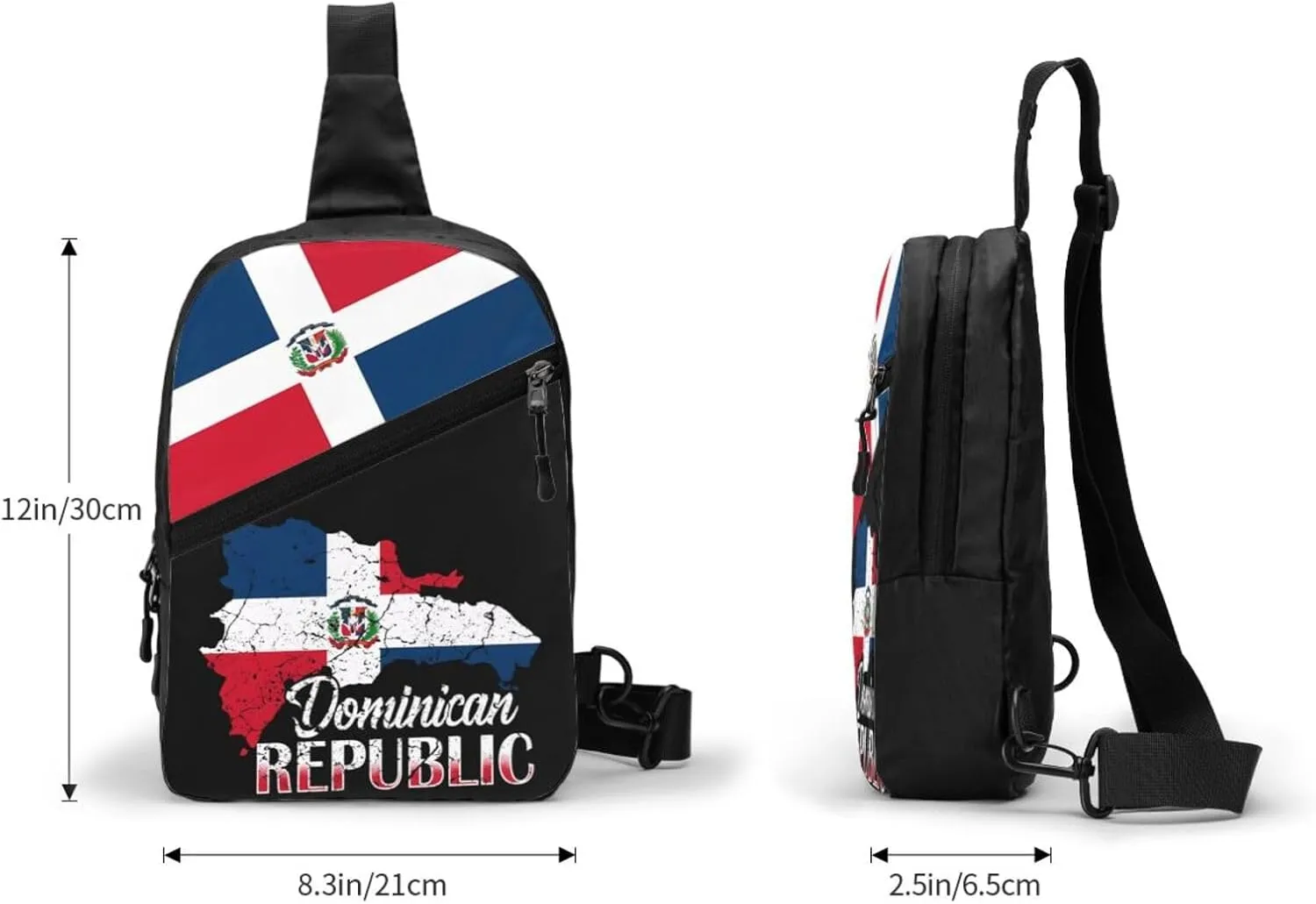 Dominican Republic Flag Packable Crossbody Bag Portable Sling Bags Foldable Travel Daypack Reusable Sports Shoulder Backpack Diagonally Chest Bag for Workout