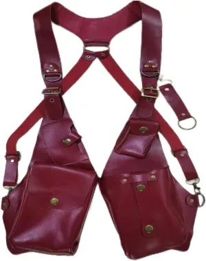 Double Shoulder Armpit Bag, Anti Theft Multi Pocket Bag For Men, Harness Bag, Anti-Theft Bag With Shoulder Harness For Men, Wallet Holster, Anti Underarm Shoulder Bag (Red)