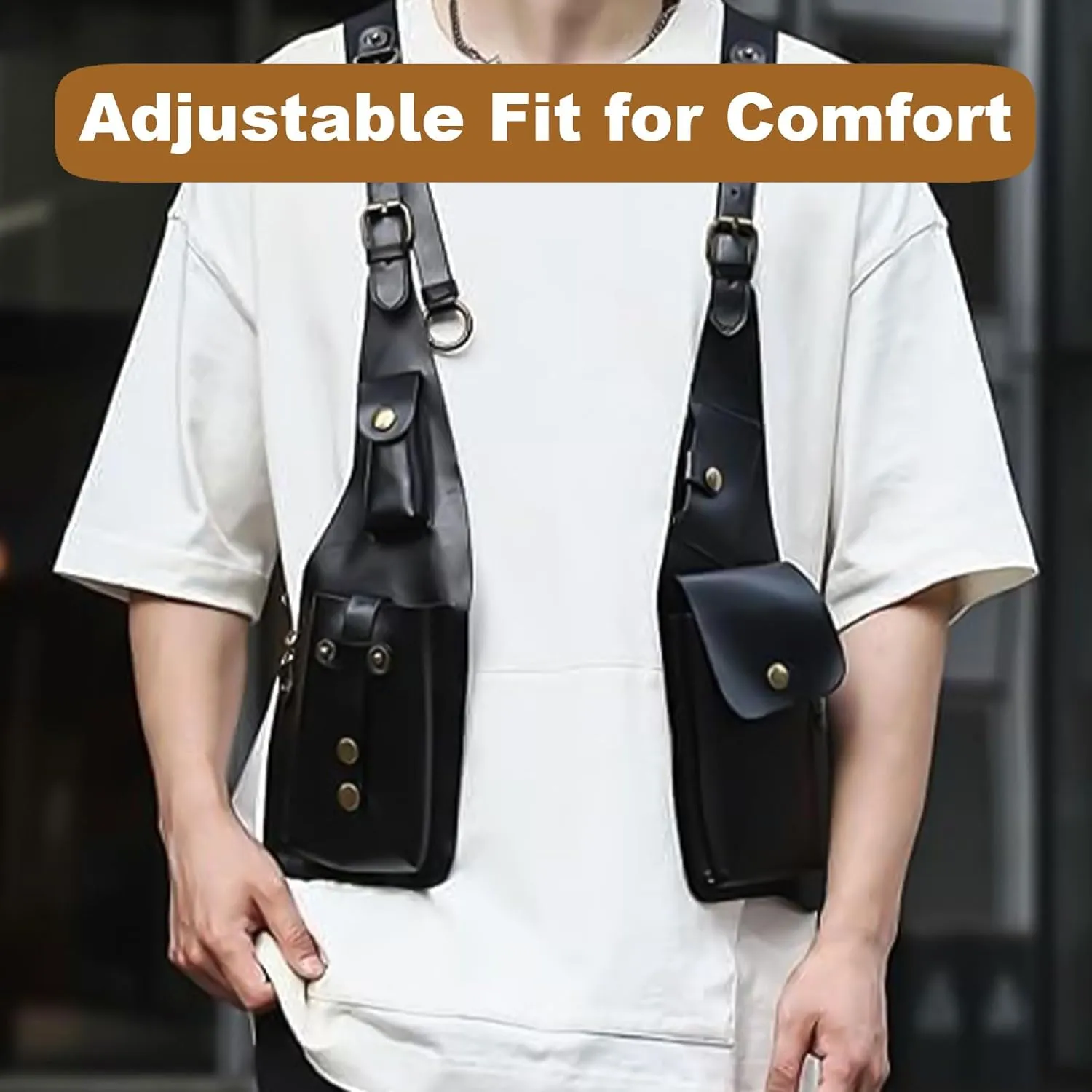 Double Shoulder Armpit Bag, Anti Theft Multi Pocket Bag For Men, Harness Bag, Anti-Theft Bag With Shoulder Harness For Men, Wallet Holster, Anti Underarm Shoulder Bag (Red)