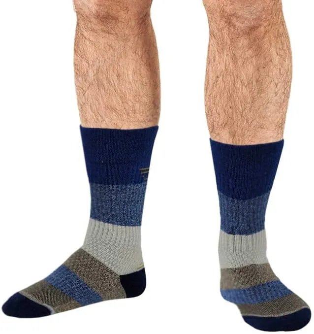 Dr. Motion Compression Crew Socks For Men Outdoor Hiking Walking With Enhanced Cushion And Breathable Arch Support 3 Pairs