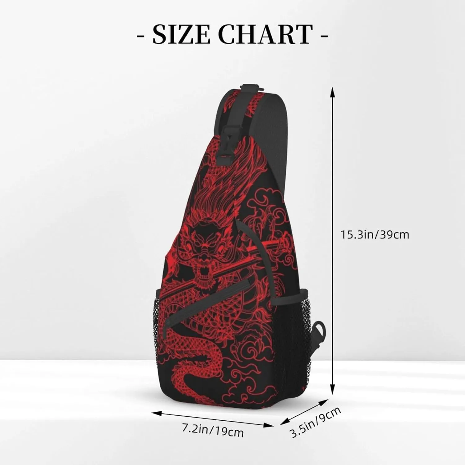 Dragon Pattern Sling Backpack Crossbody Sling Bag for Women Men Multipurpose Travel Hiking Chest Bag Daypack