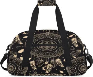 Dreamcatcher Gym Duffel Bag for Men Women Ethnic Mandala Sports Tote Bag with Adjustable Shoulder Strap for Dance Gymnastics Traveling Outdoor Camping Overnight Stay