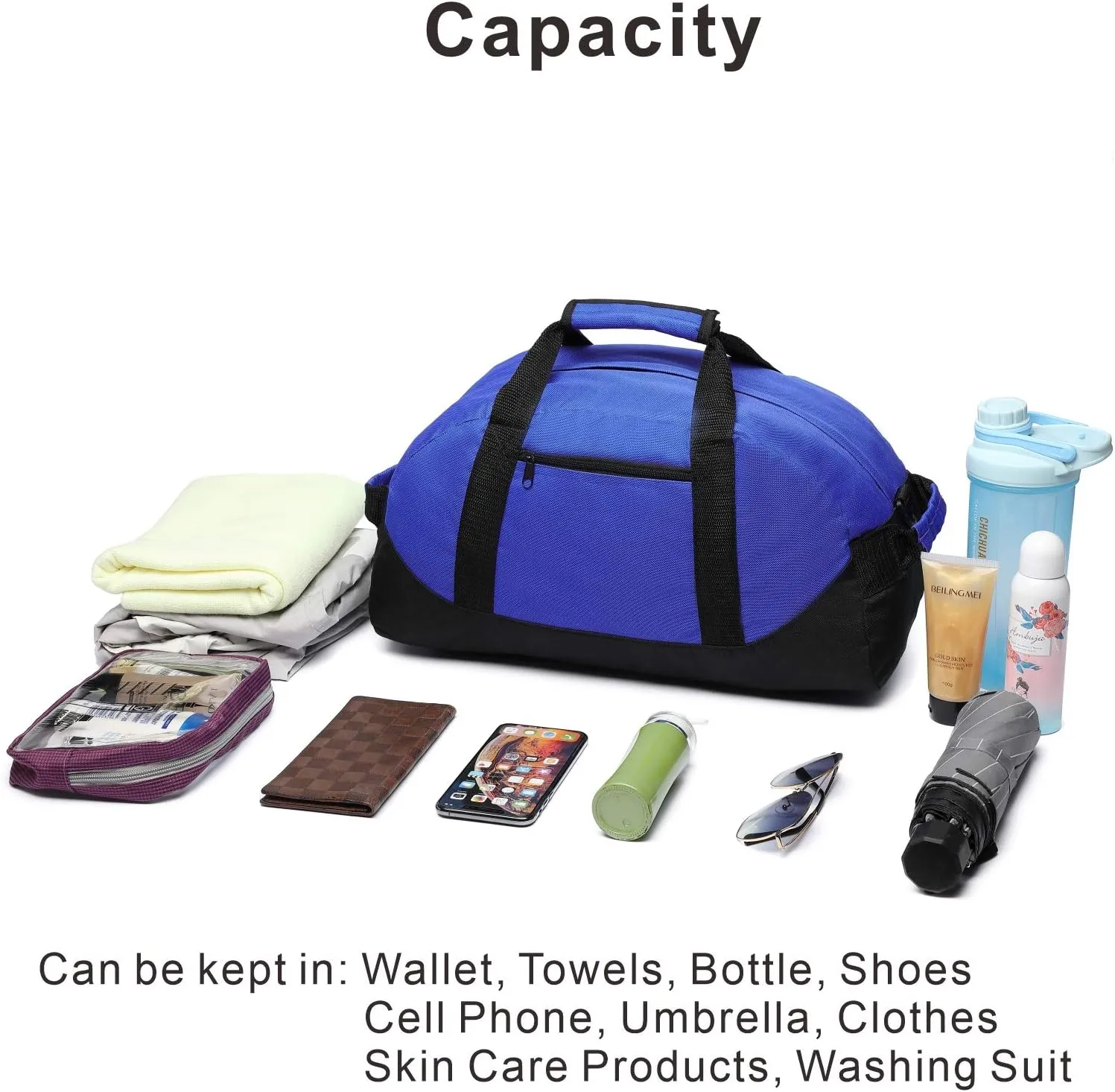 Duffle Bag, AirBuyW 18” Small Overnight Weekender Travel Sport Carry On Gym Bag Adjustable Shoulder Strap For Women Or Men
