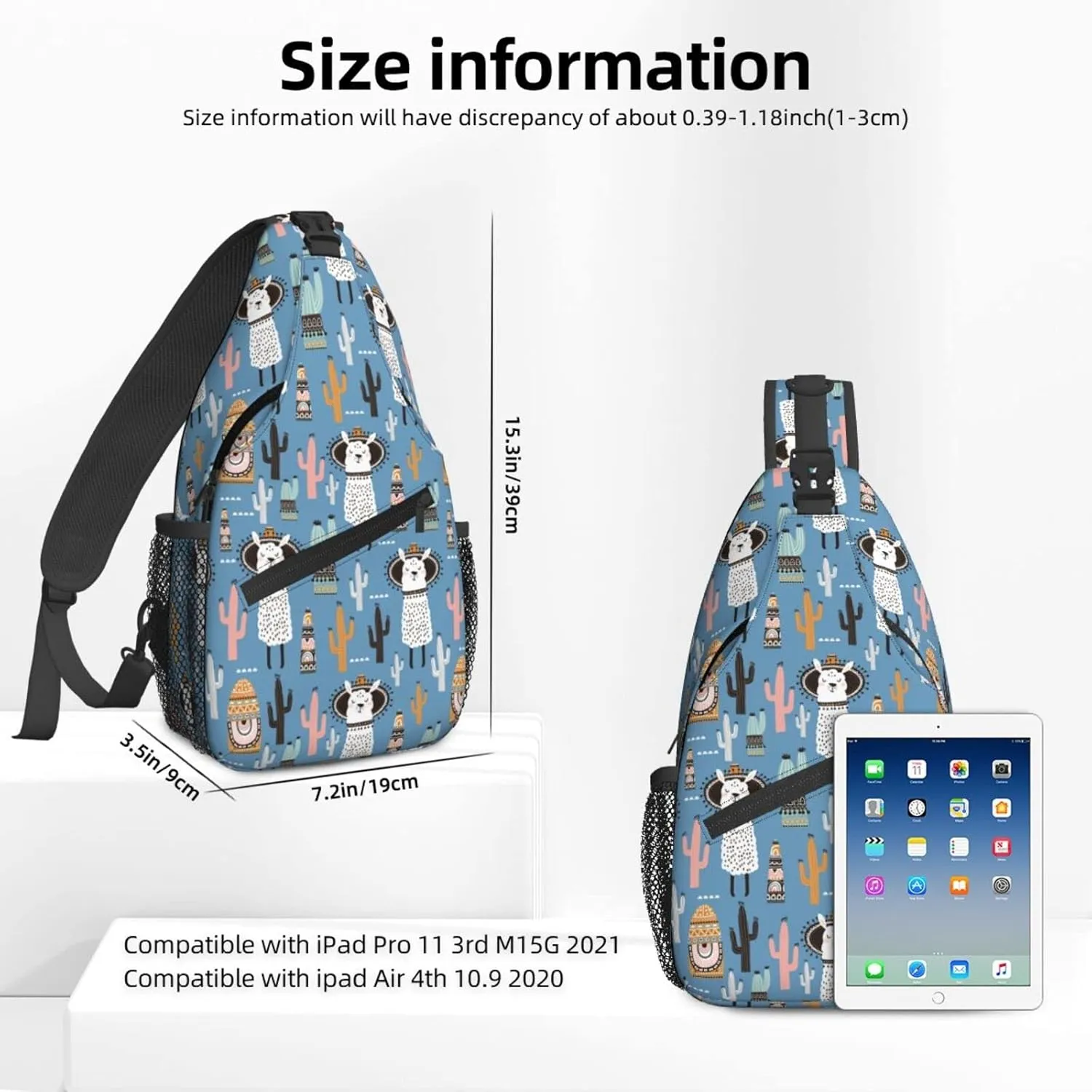 Dujiea Crossbody Backpack For Men Women Sling Bag, Llama Cactus Chest Bag Shoulder Bag Lightweight One Strap Backpack Multipurpose Travel Hiking Daypack