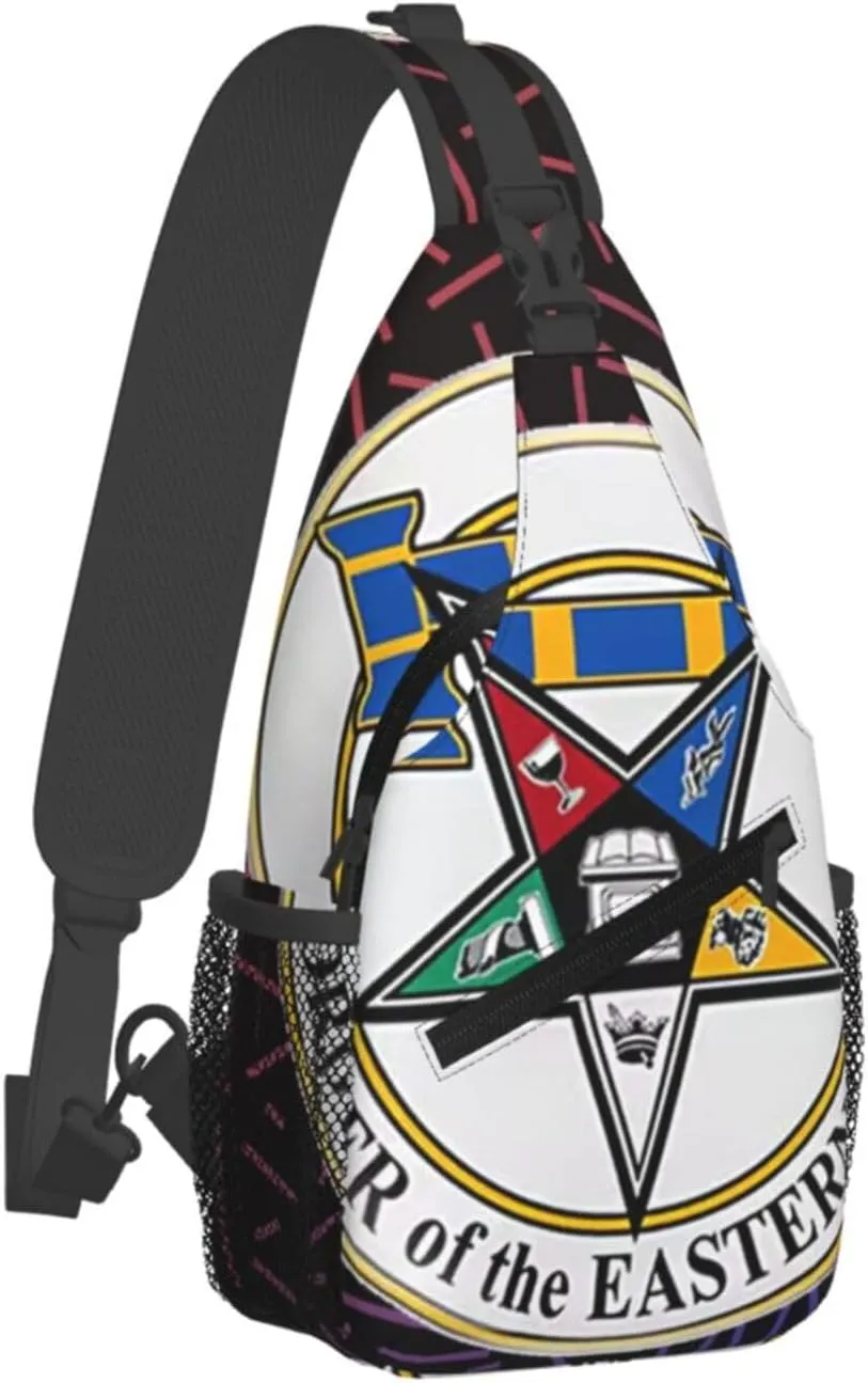Eastern Star Oes Worldwide Crossbody For Men Women Sling Chest Bag Shoulder Bag Lightweight One Strap Backpack Multipurpose Travel Hiking Daypack