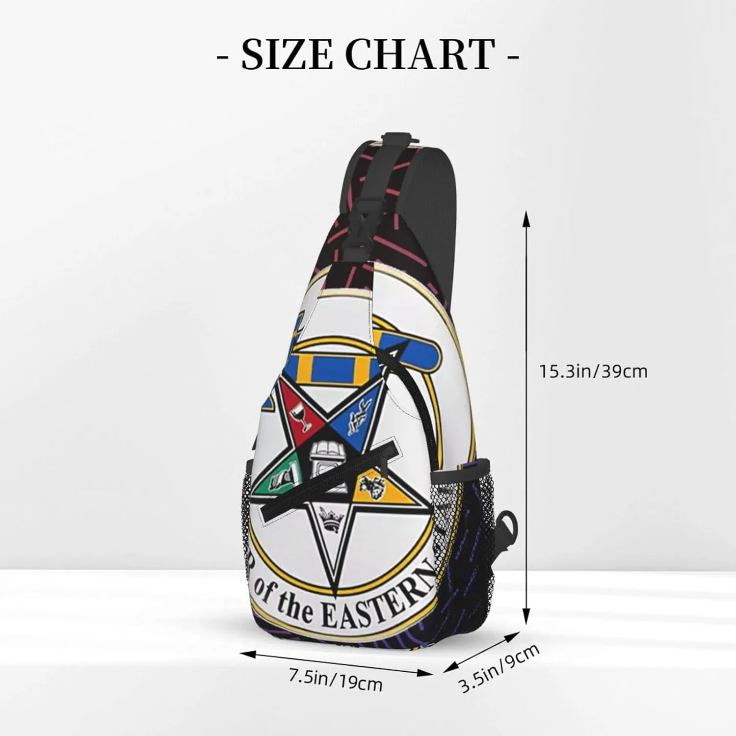 Eastern Star Oes Worldwide Crossbody For Men Women Sling Chest Bag Shoulder Bag Lightweight One Strap Backpack Multipurpose Travel Hiking Daypack