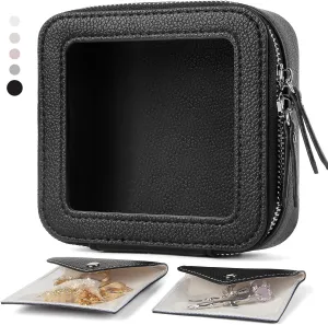 EcoVision Clear Makeup Bag, Travel Cosmetic Accessory Bag, Toiletry Organizer Bags for Women, Portable Waterproof Zipper Cosmetic Bag with Transparent Window