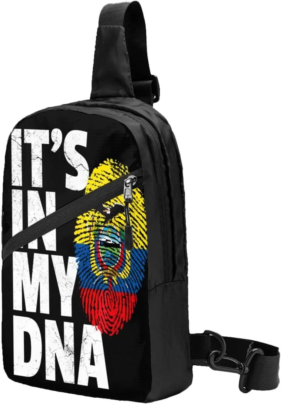 Ecuador Ecuadorian Pride Flag Packable Crossbody Bag Portable Sling Bags Foldable Travel Daypack Reusable Sports Shoulder Backpack Diagonally Chest Bag for Workout