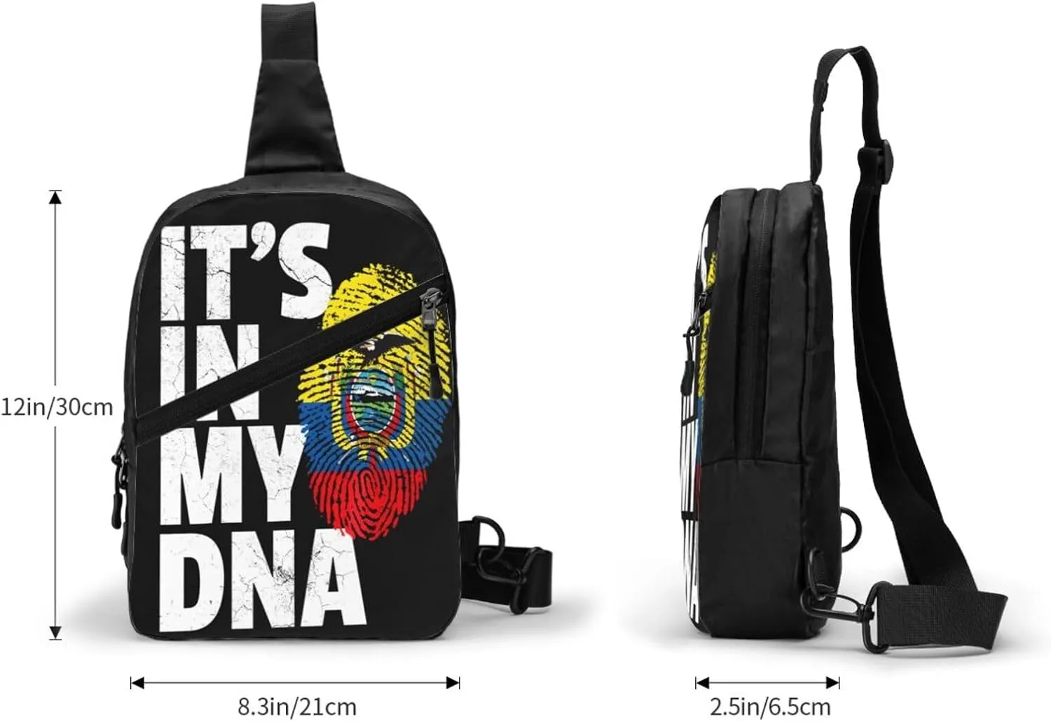 Ecuador Ecuadorian Pride Flag Packable Crossbody Bag Portable Sling Bags Foldable Travel Daypack Reusable Sports Shoulder Backpack Diagonally Chest Bag for Workout