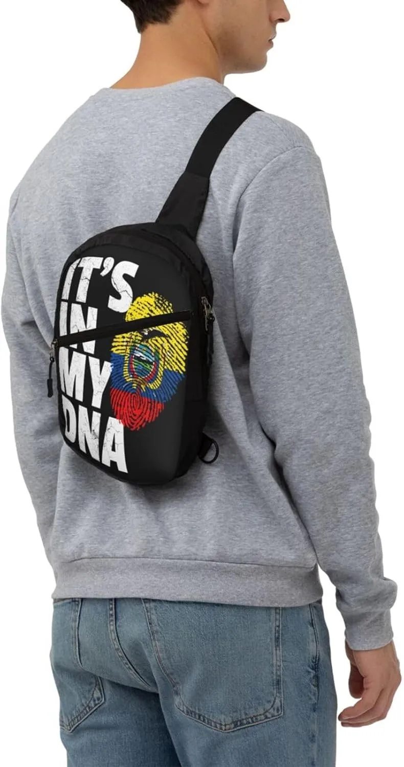 Ecuador Ecuadorian Pride Flag Packable Crossbody Bag Portable Sling Bags Foldable Travel Daypack Reusable Sports Shoulder Backpack Diagonally Chest Bag for Workout