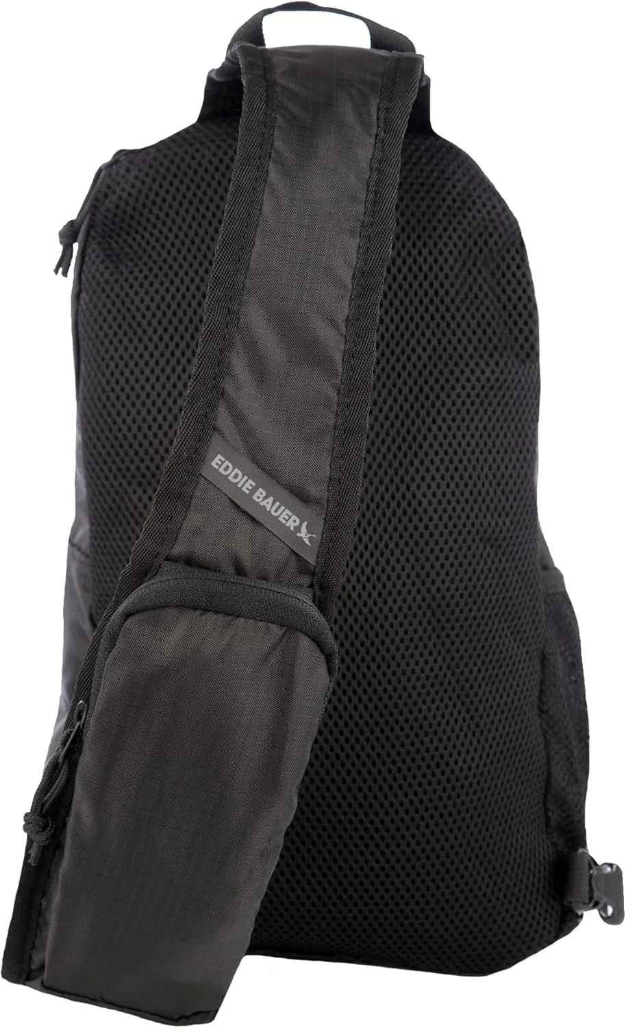 Eddie Bauer Stowaway Packable Sling Bag | Foldable | Travel | Outdoor | Lightweight | Compact | Everyday Carry | Ripstop Nylon | 10L - Onyx Black