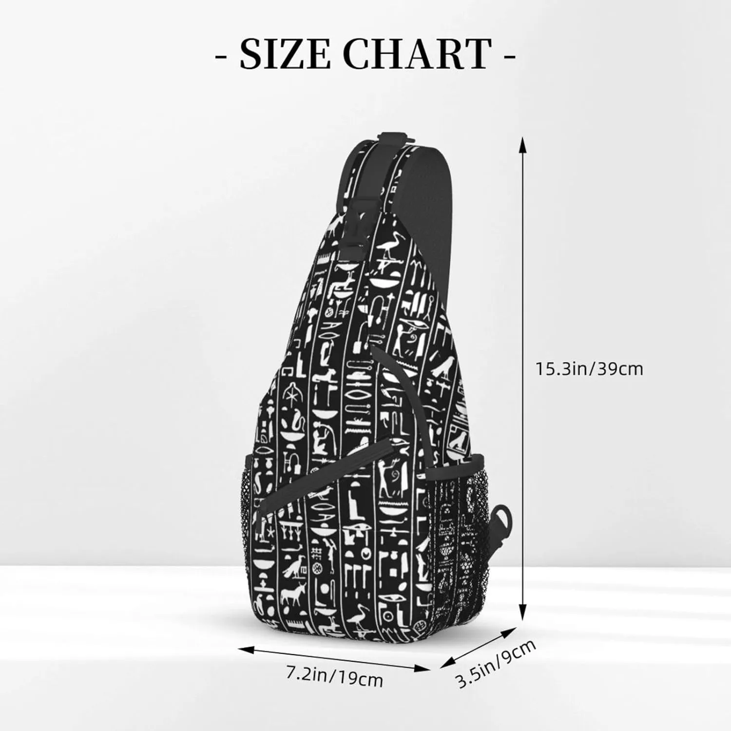 Egyptian Notes Crossbody Bag Hieroglyphs Shoulder Bag Backpack Ancient Egyptian Sling Bag Chest Casual Daypack