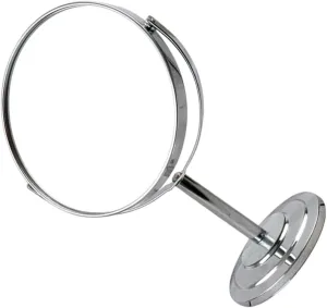 Elegant Double-Sided Makeup Mirror 10x Magnification 360 Degree Swivel for Skincare Haircut Silver