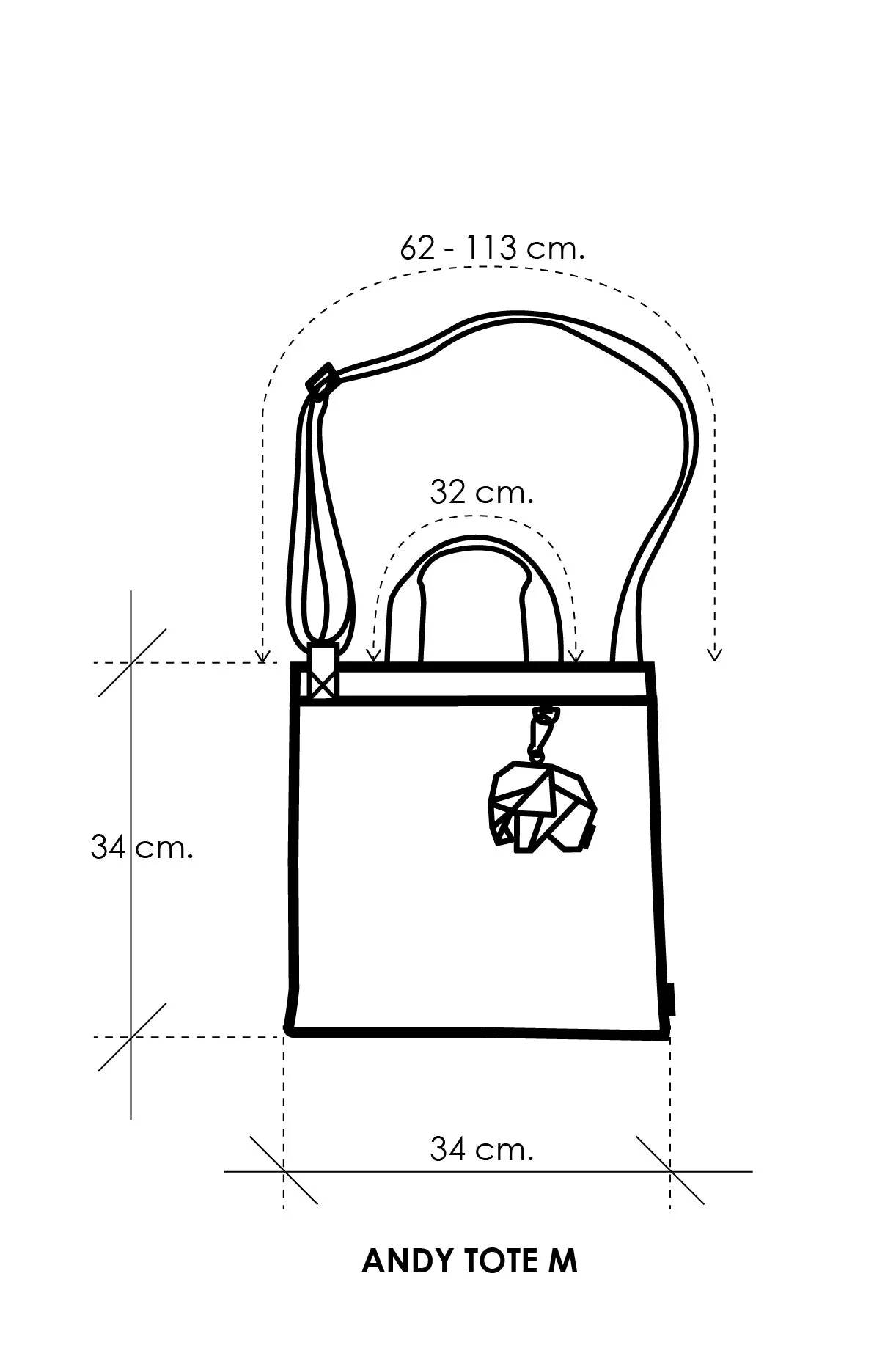 ELEPH ANDY TOTE PLEAT - M : Grey