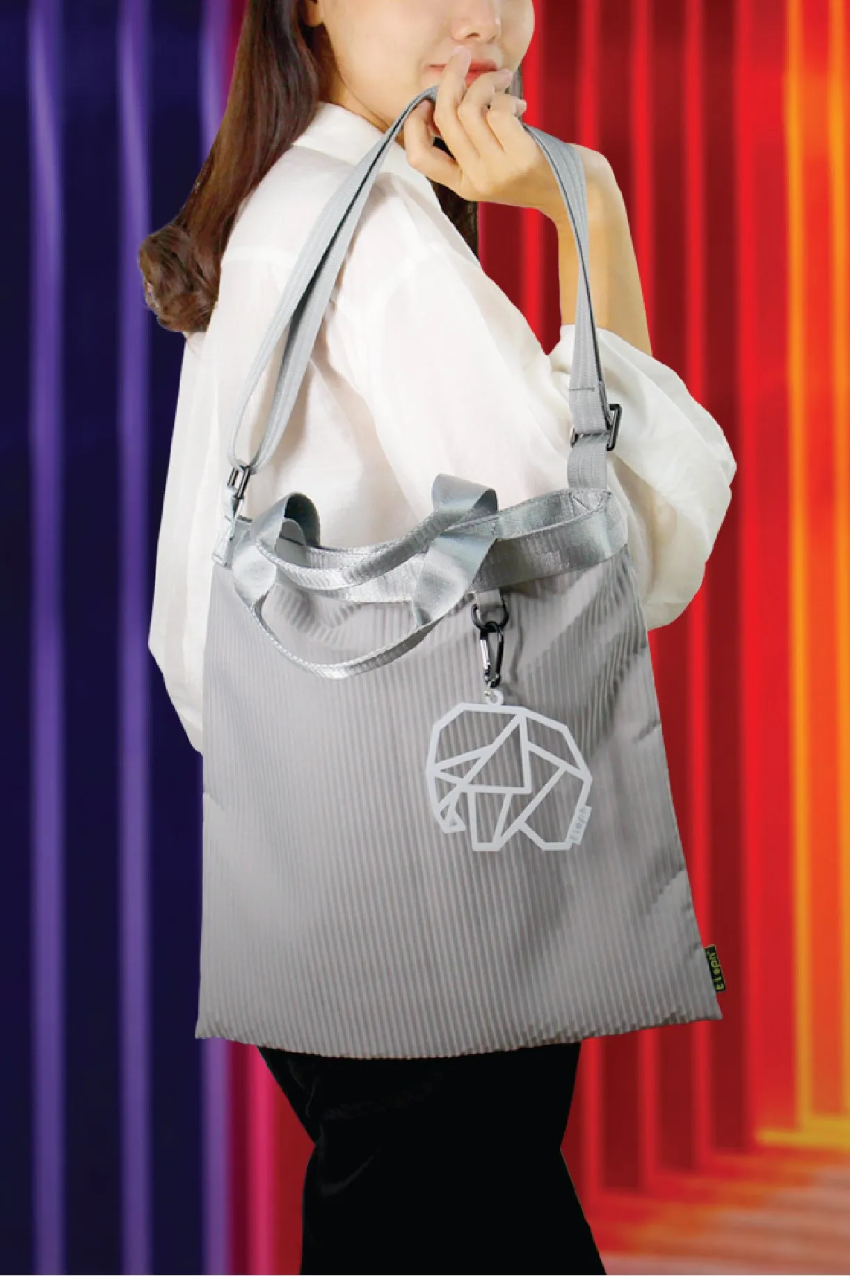 ELEPH ANDY TOTE PLEAT - M : Grey