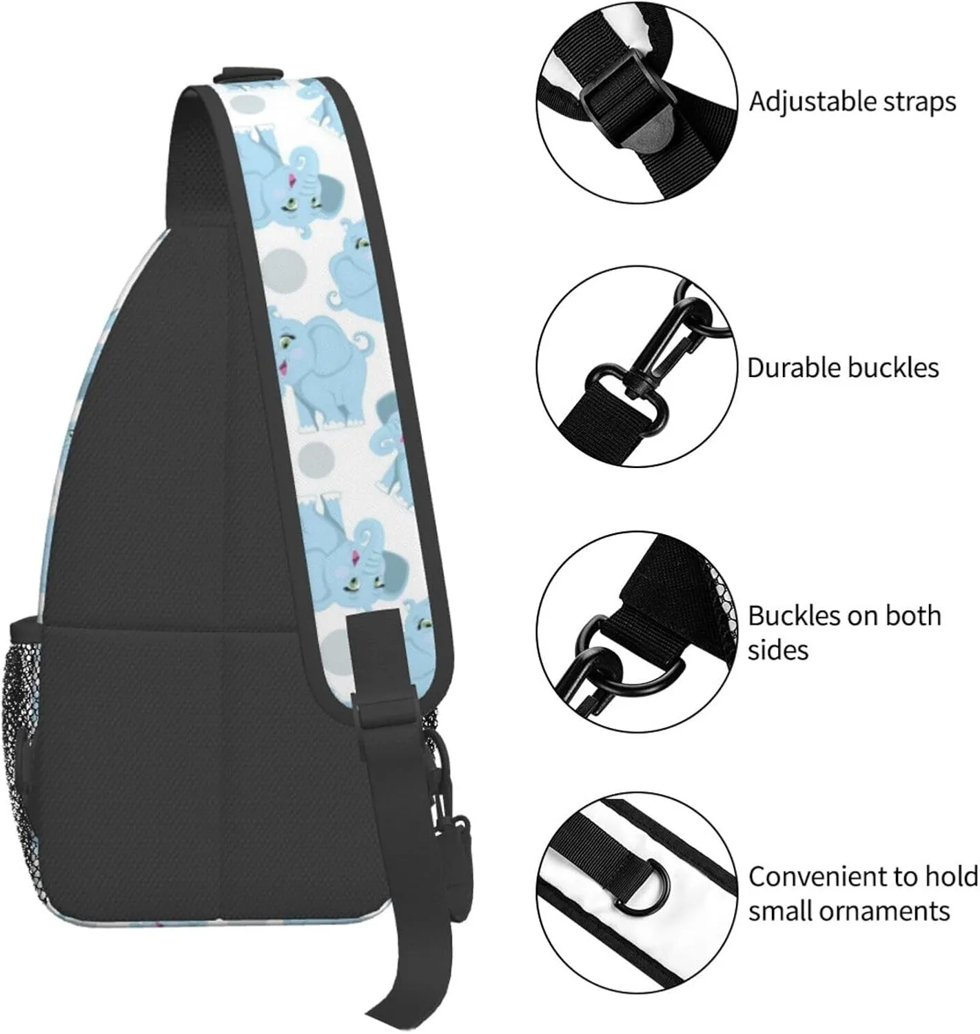 Elephant Crossbody Bag Animal Shoulder Bag Backpack Cute Sling Bag Chest Casual Daypack for Outdoor
